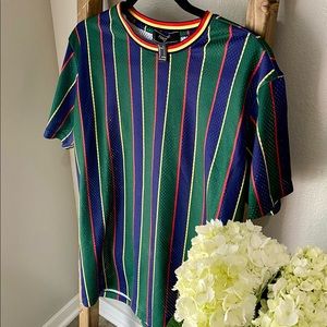 Multi Color, semi sheer, small men t-shirt.